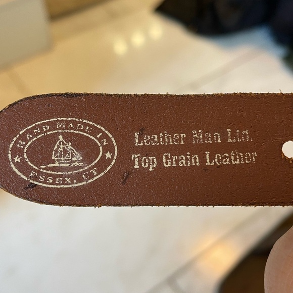 Leather Man Ltd, size 34, nautical preppy woven knit belt w/ brass color buckle - Picture 2 of 8